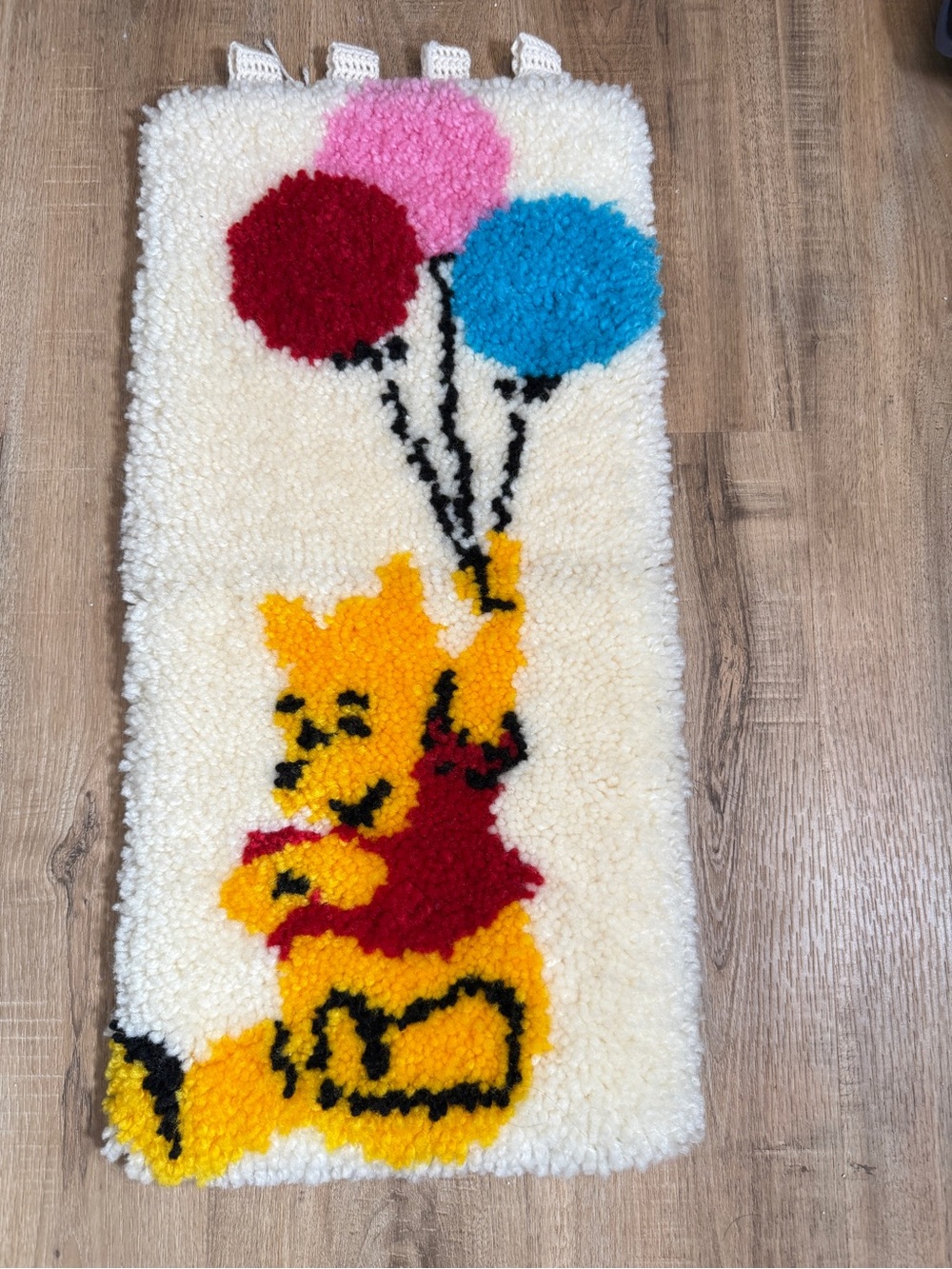 Winnie the Pooh Hook Rug Tapestry Kids Bedroom Decor 13 x 26